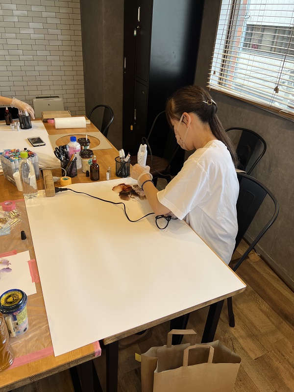 大阪アルコールインクアート教室プルケレストのレッスン写真